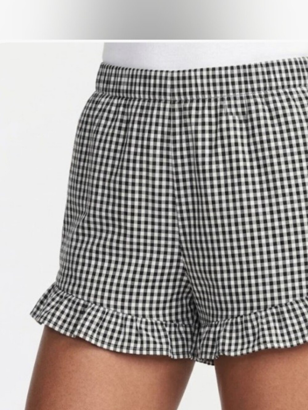 GAP Black & White Gingham Elastic Waist Women’s Shorts Size Large